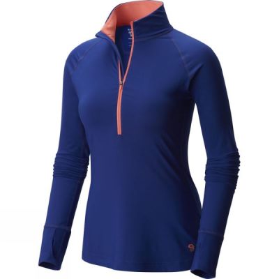 Fleece Mountain Hardwear Butterlicious Manga Larga 1/2 Zip Mujer Azules Oscuro - Chile TWD420539